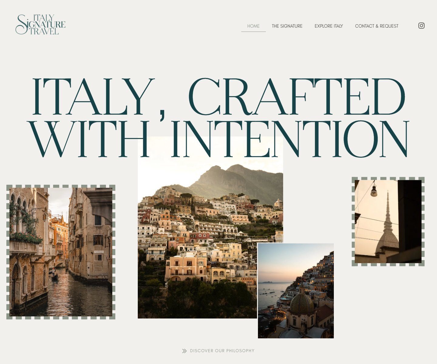 Home page del sito Italy Signature Travel