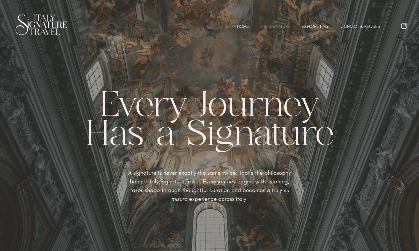 Italy Signature Travel: Every journey has a signature, la pagina sul metodo