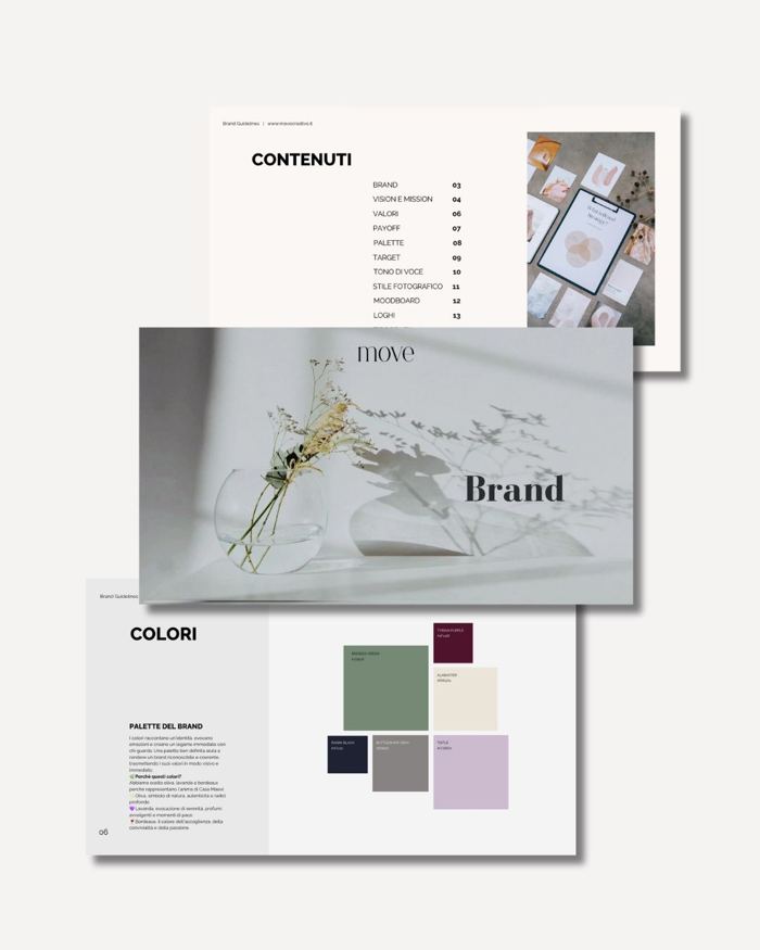 Una brand board di un progetto MoVe
