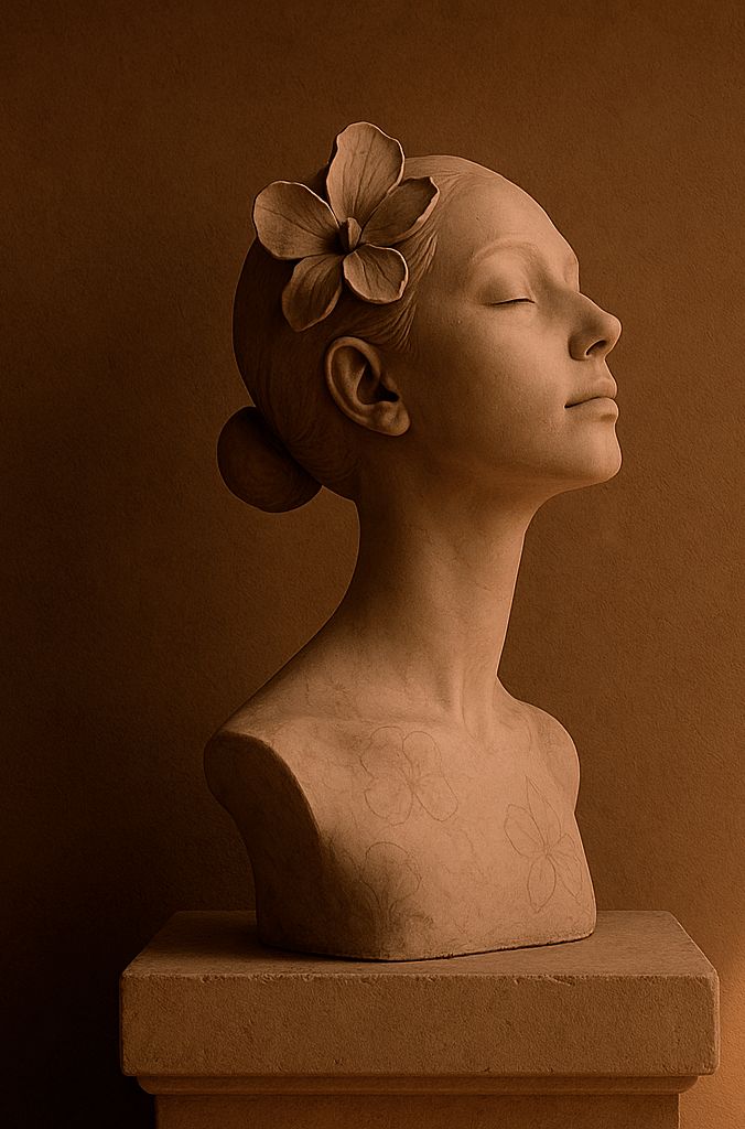Statua in tono cioccolato