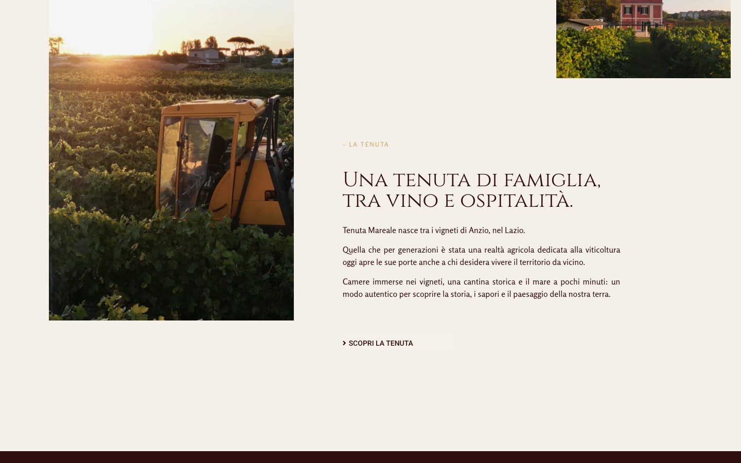 Sezione La Tenuta del sito